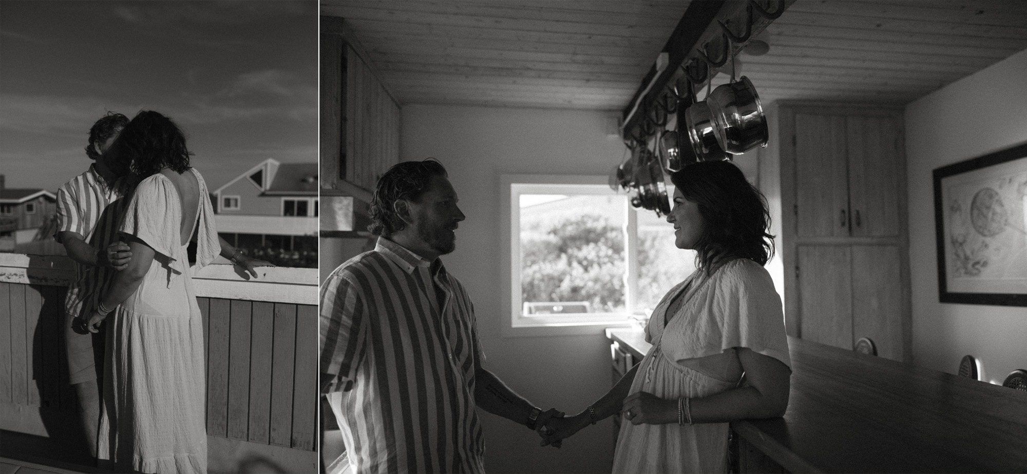 couples photography husband and wife in their beachy New York home on fire island