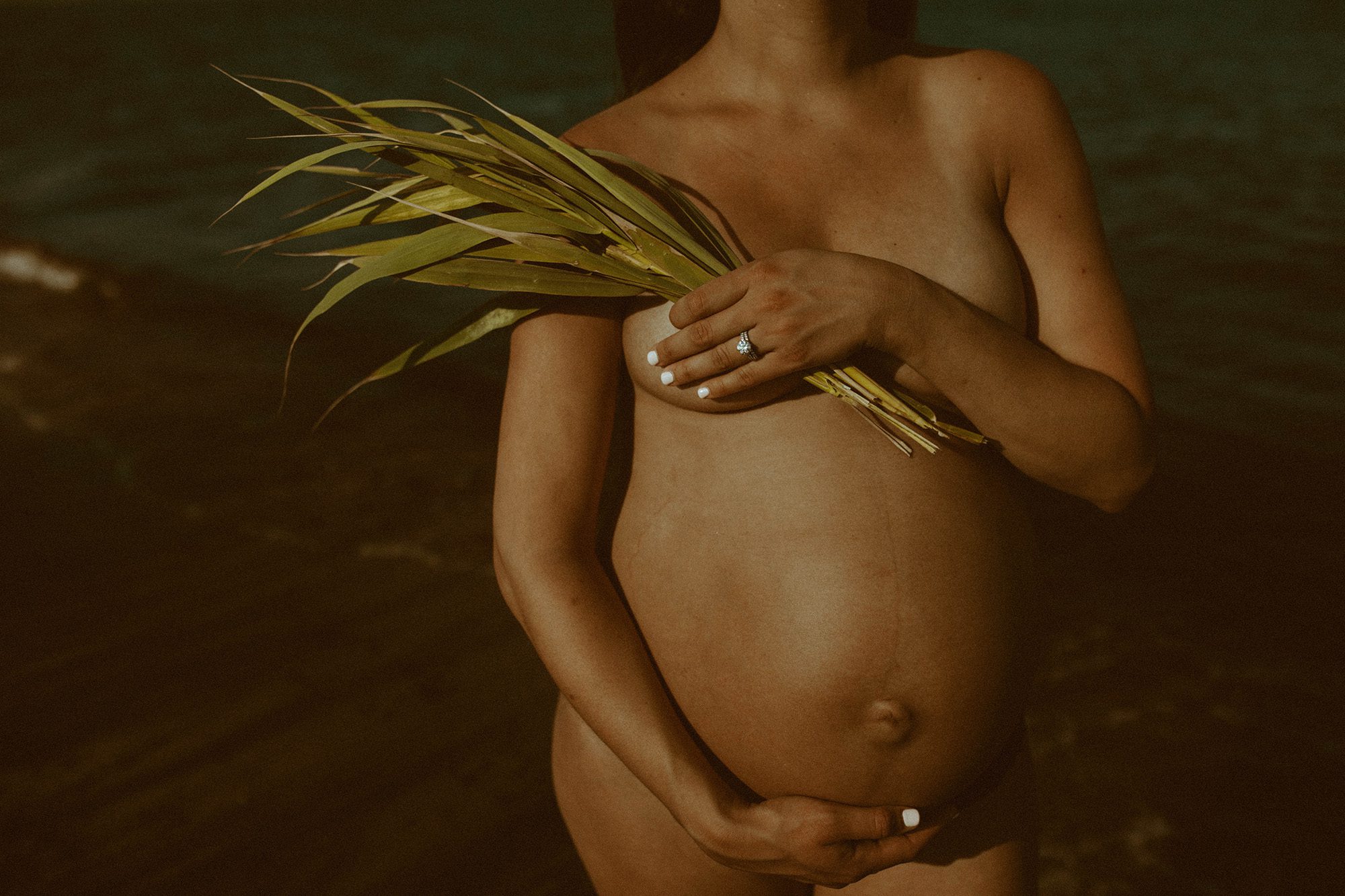 Pregnant woman desert maternity bump photos