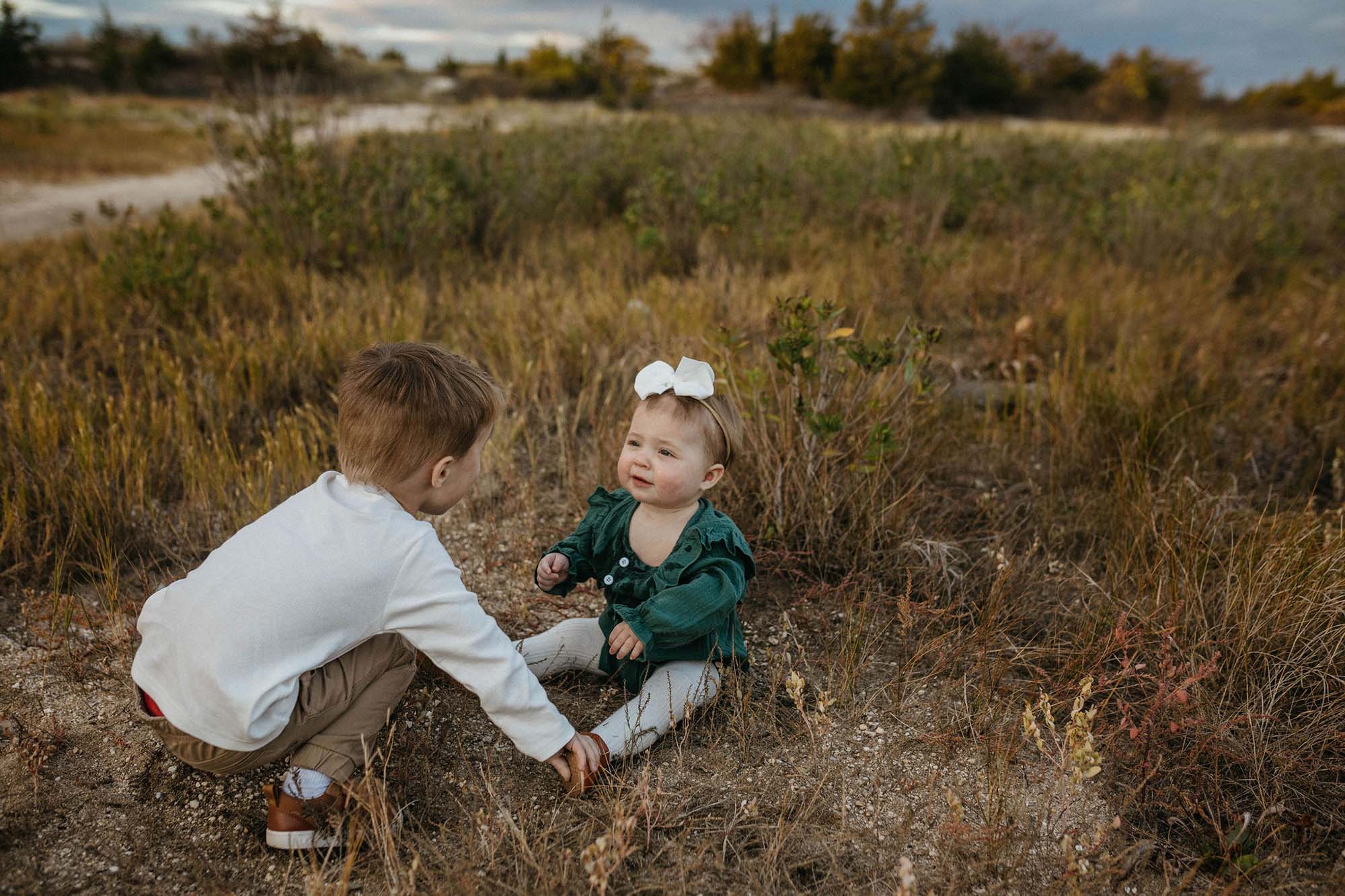 brother and sister child portraits 