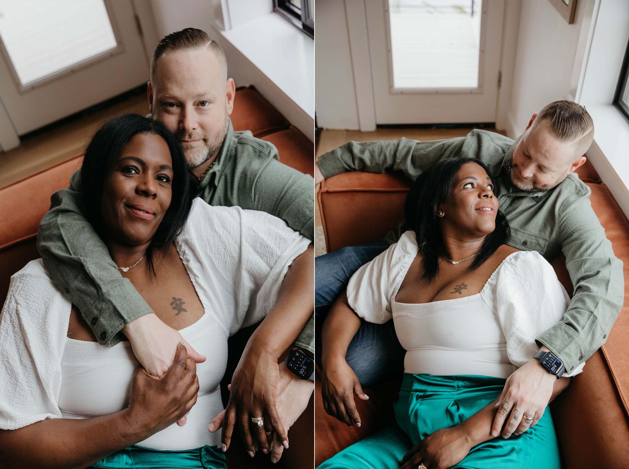 couples portraits. family photo session at home. Boston area NYC family photographer 