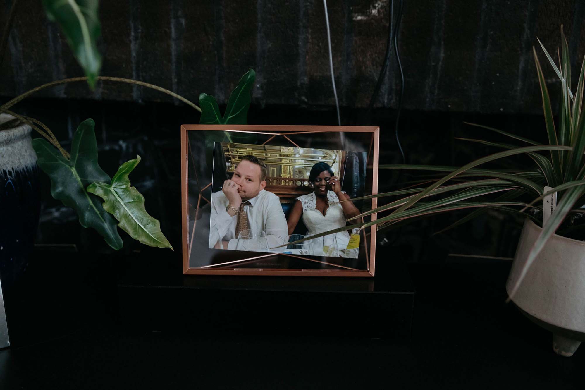 framed wedding portrait.