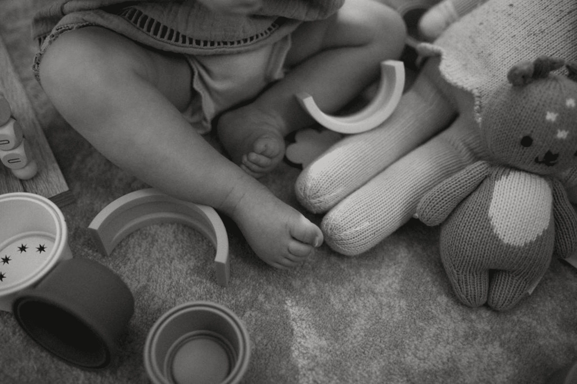 black and white baby portraits newborn nursery details New York family photographer Long Island b&w